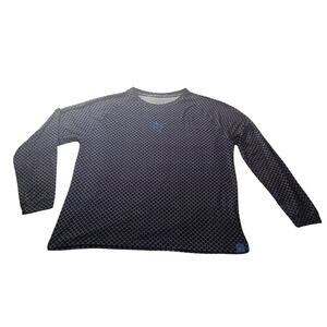 White Water LS-NET Mens XL Navy Geometric Print UV 50 Performance Fishing‎ Shirt